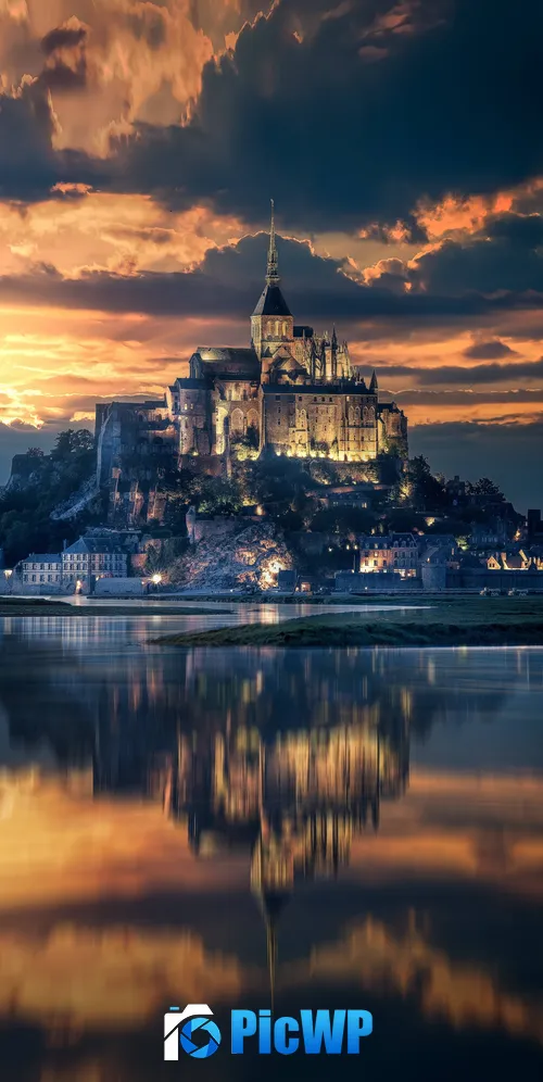 Mont Saint-Michel Island 3K Mobile Wallpaper