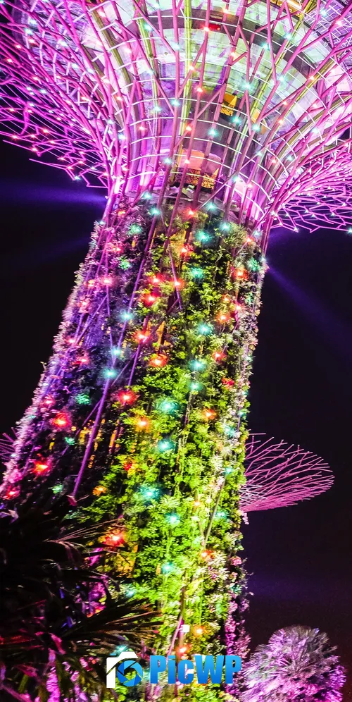 Supertree Grove Lighting 3K Mobile Wallpaper