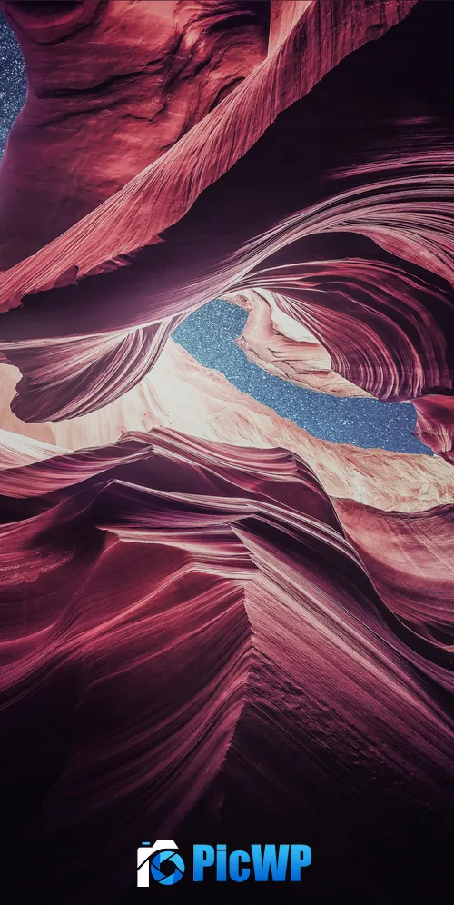 Lower Antelope Canyon Starry sky 3K Mobile Wallpaper