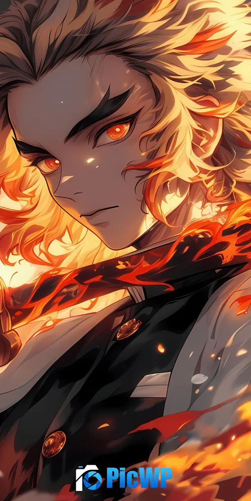 Kyojuro Rengoku Sword 3K Mobile Wallpaper