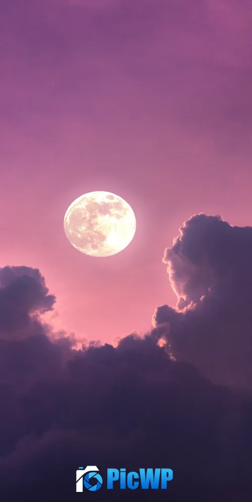 Full moon Aesthetic 3K Mobile Wallpaper