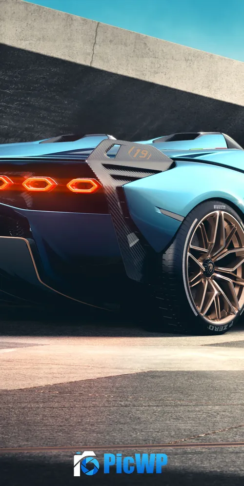Lamborghini Sián Roadster Rear View 3K Mobile Wallpaper