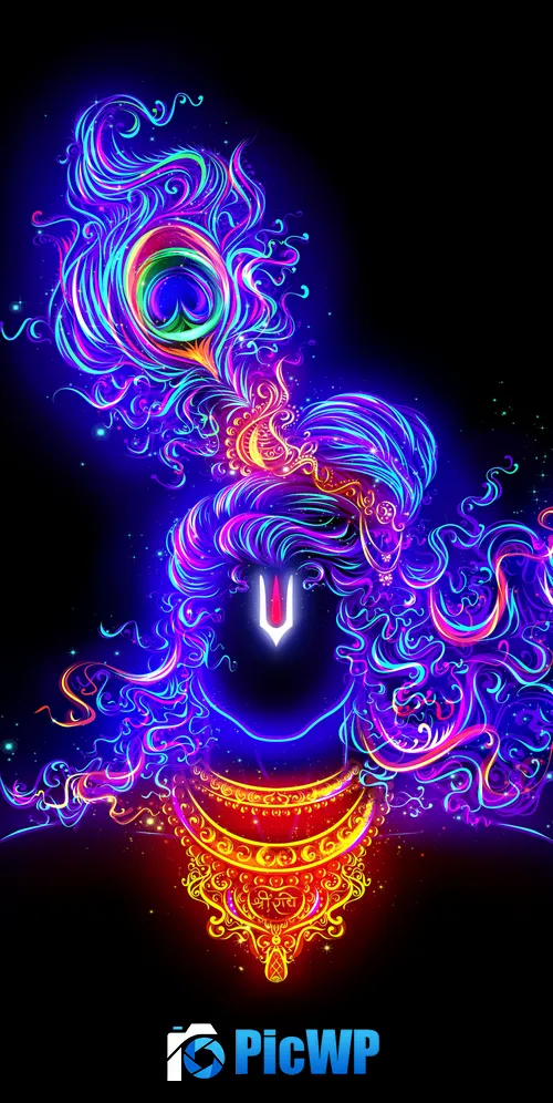 Lord Krishna Digital Art 3K Mobile Wallpaper
