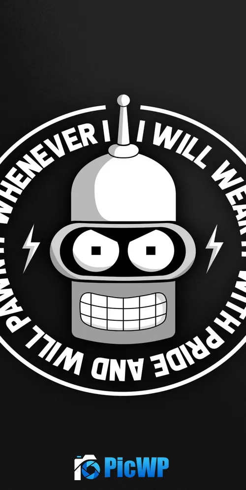 Bender (Futurama) Dark background 3K Mobile Wallpaper