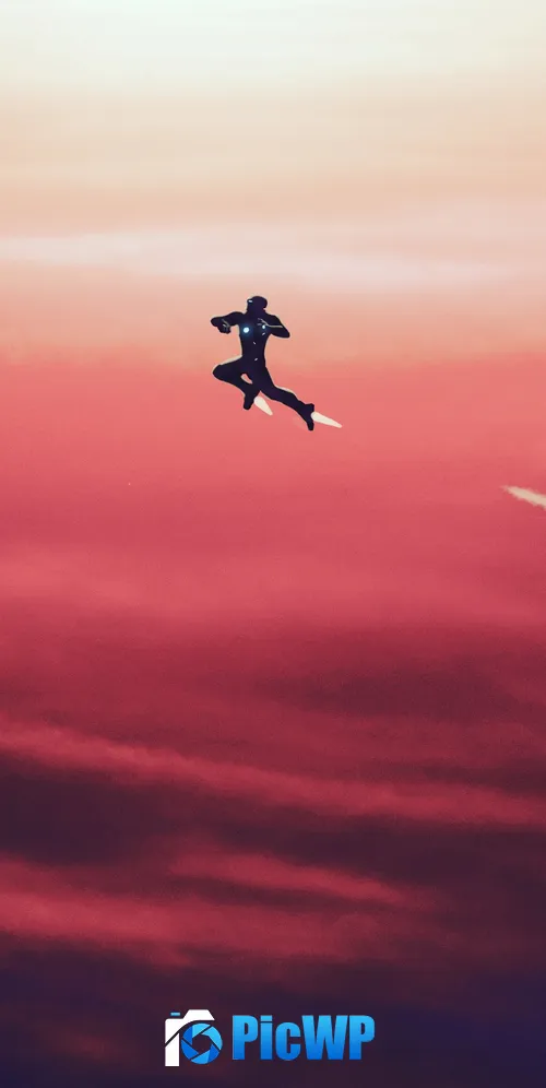 Iron Man Red Sky 3K Mobile Wallpaper