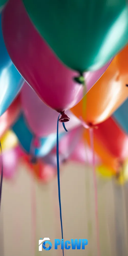 Colorful balloons Birthday 3K Mobile Wallpaper