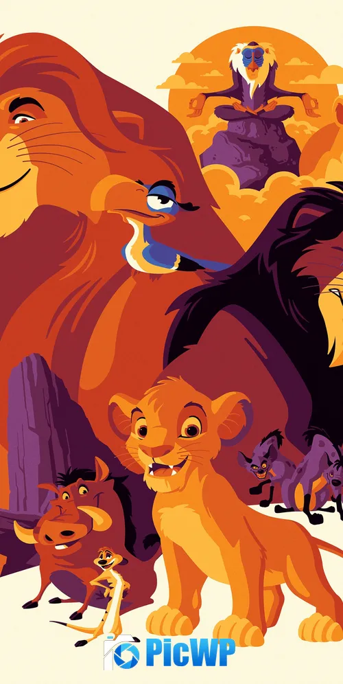 The Lion King Illustration 3K Mobile Wallpaper