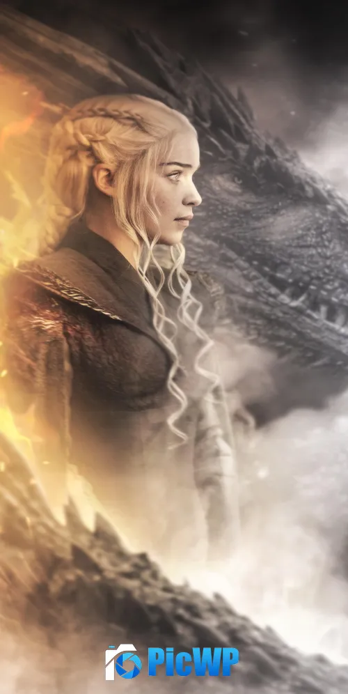 Daenerys Targaryen Dragon 3K Mobile Wallpaper