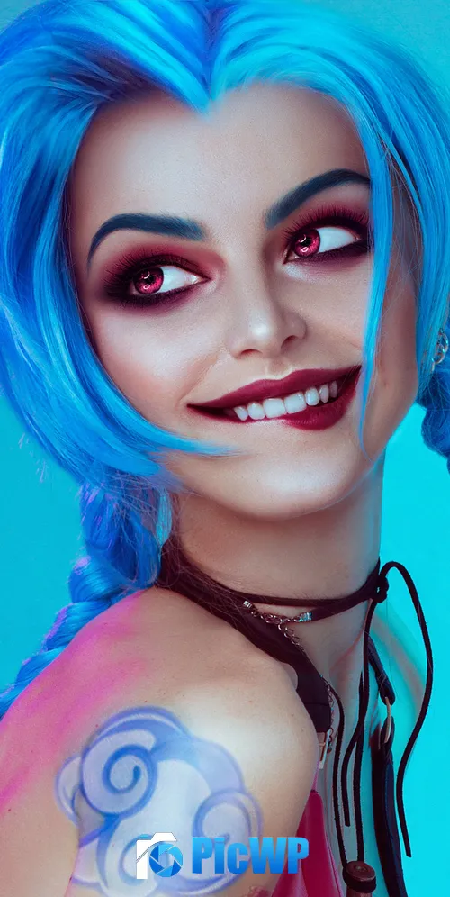 Jinx Cosplay 3K Mobile Wallpaper