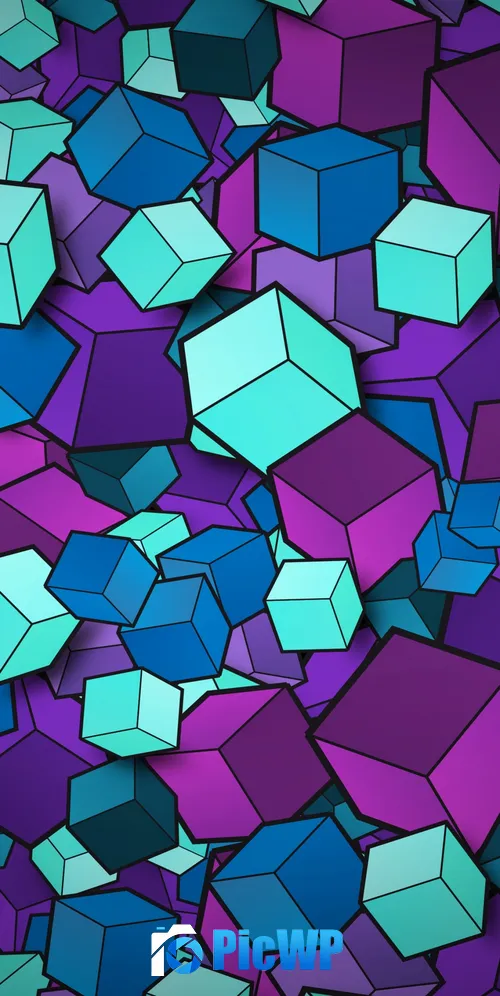 3D cubes Colorful 3K Mobile Wallpaper