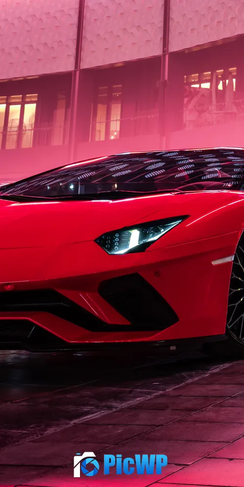 Lamborghini Aventador S Roadster Red 3K Mobile Wallpaper