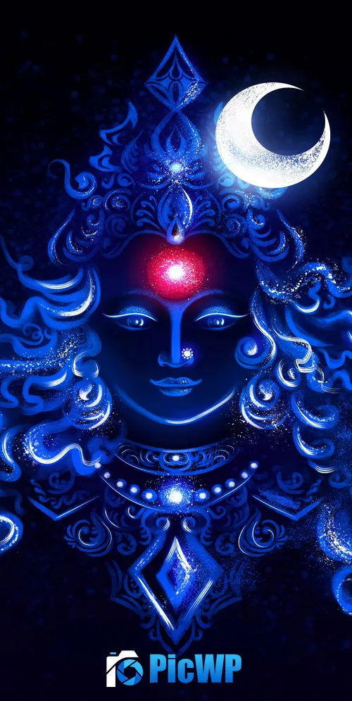 Durga Maa Blue aesthetic 3K Mobile Wallpaper