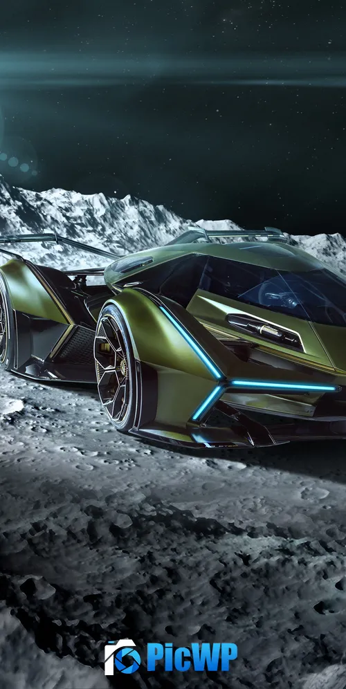 Lamborghini Lambo V12 Vision GT Moon 3K Mobile Wallpaper