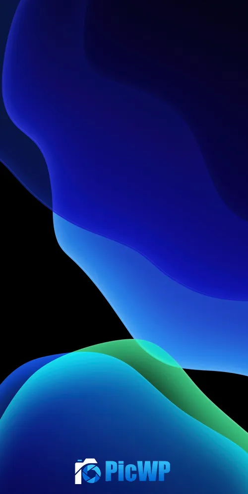 iOS 13 Blue 3K Mobile Wallpaper