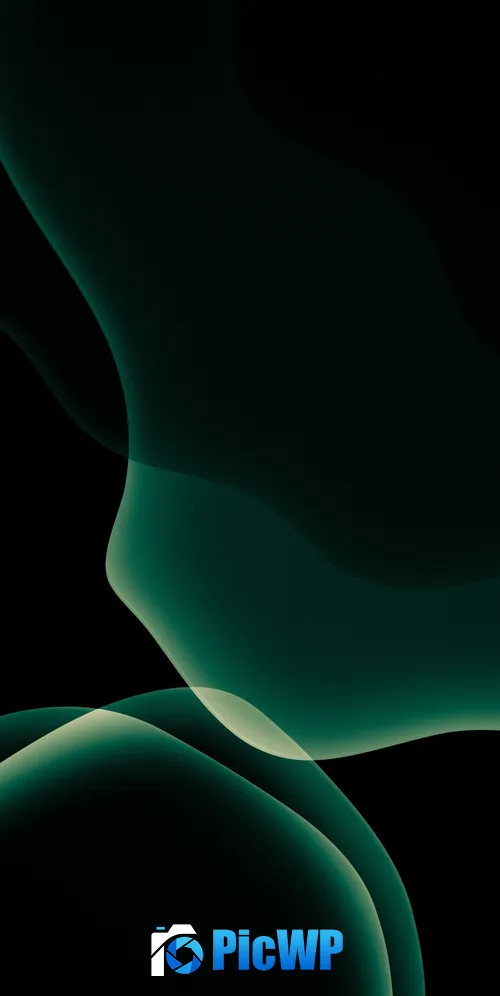 iOS 13 Dark green 3K Mobile Wallpaper