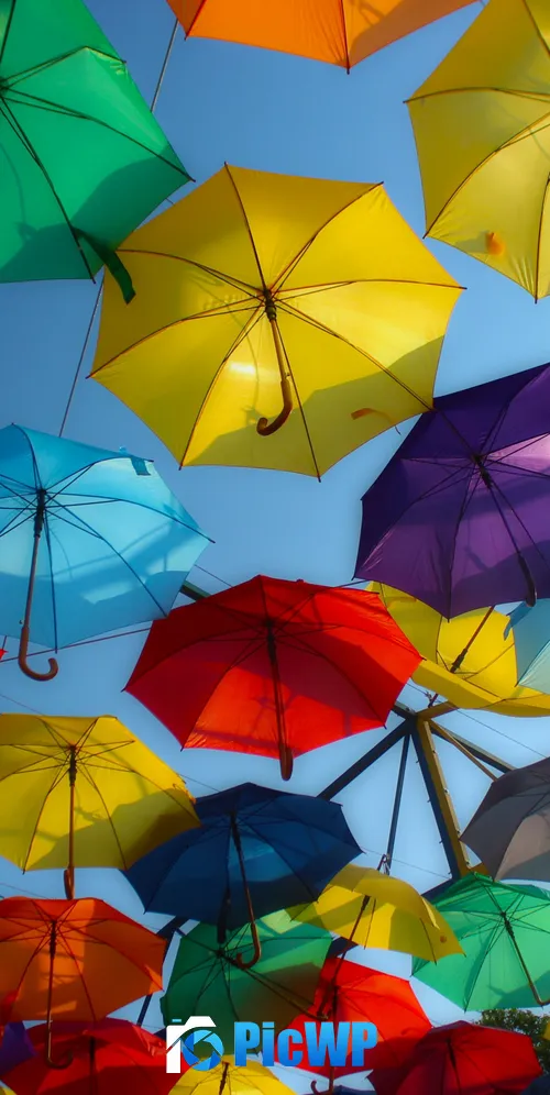 Umbrellas Colorful 3K Mobile Wallpaper