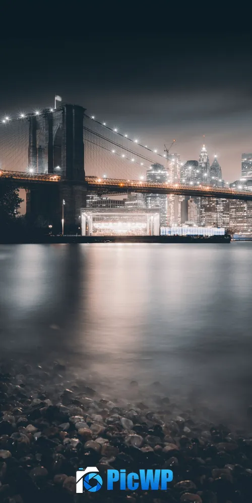 Brooklyn Bridge Night 3K Mobile Wallpaper