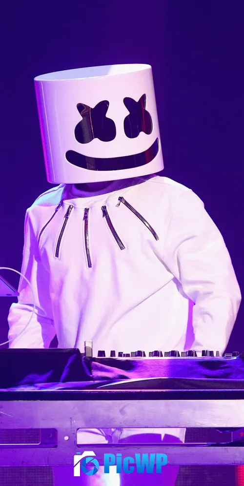 Marshmello Purple aesthetic 3K Mobile Wallpaper