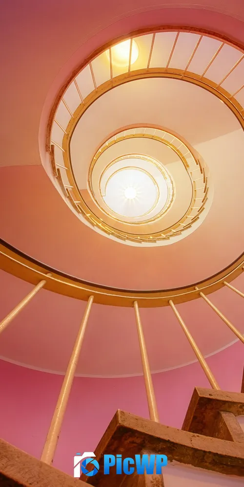 Spiral stairs Pink 3K Mobile Wallpaper