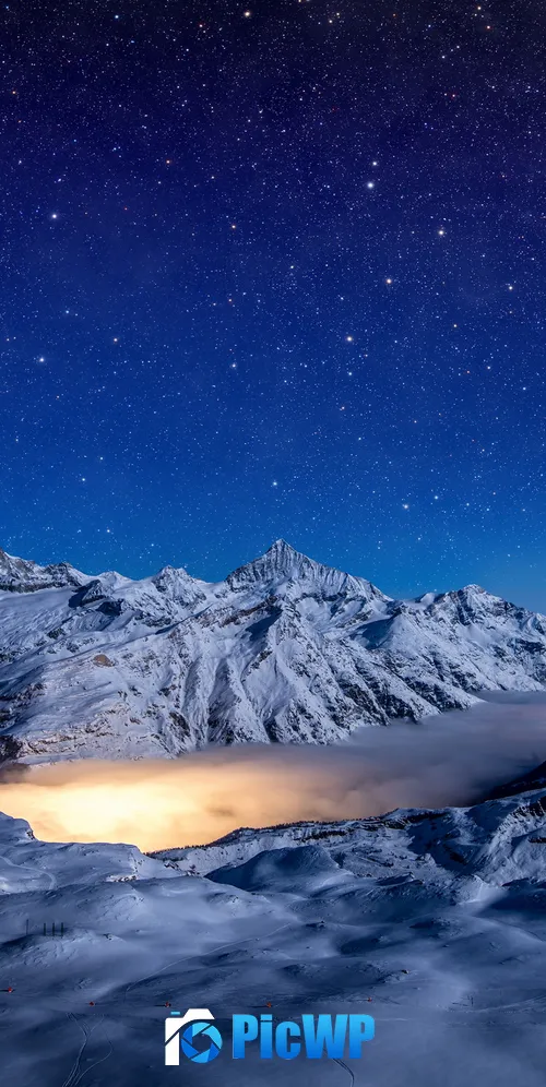 Gorner Glacier Starry sky 3K Mobile Wallpaper