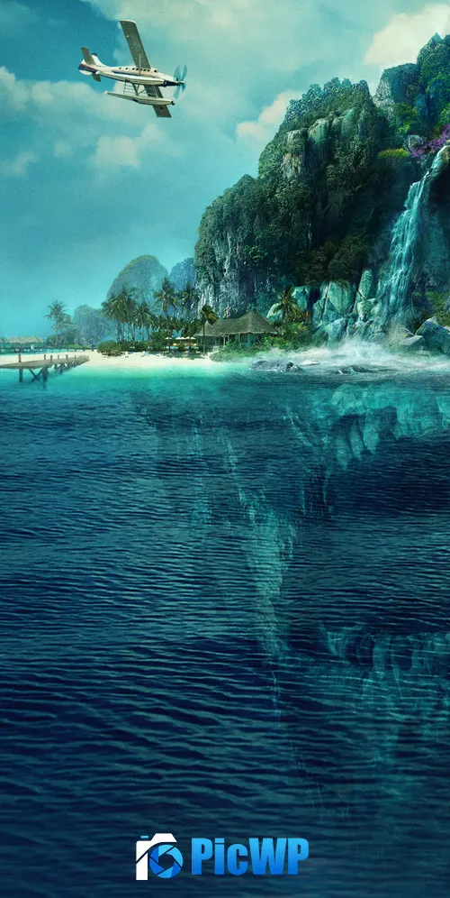Fantasy Island Skull 3K Mobile Wallpaper