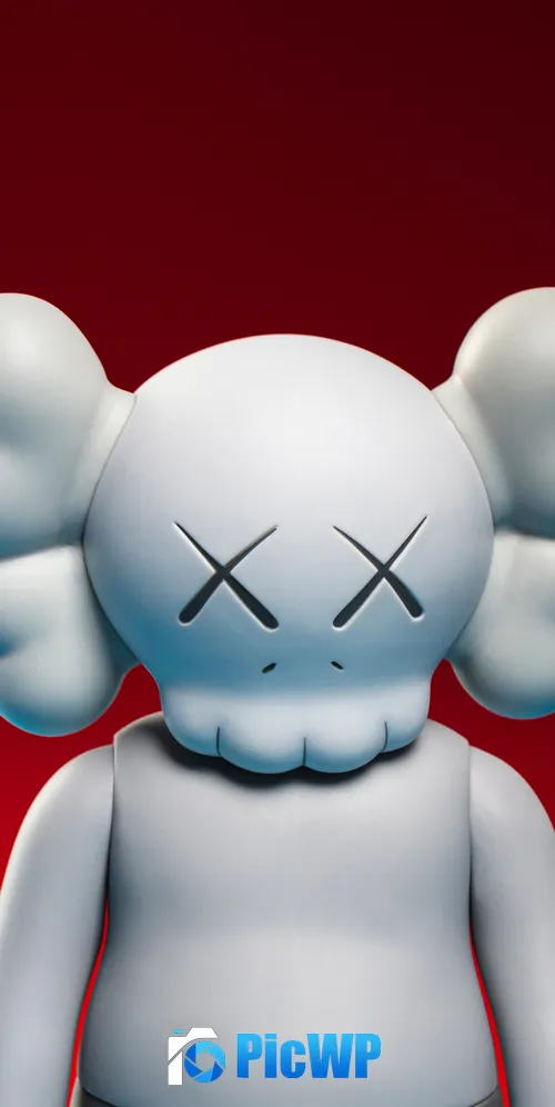 Kaws Companion Red background 3K Mobile Wallpaper