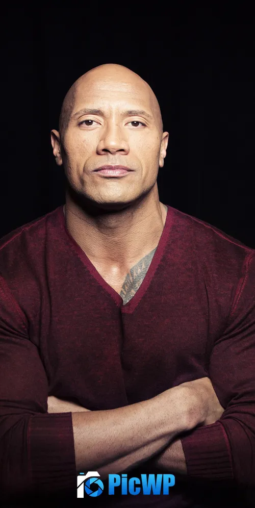 Dwayne Johnson Black background 3K Mobile Wallpaper