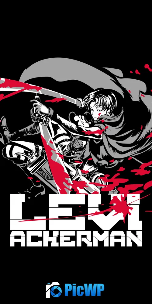 Levi Ackerman Black background 3K Mobile Wallpaper