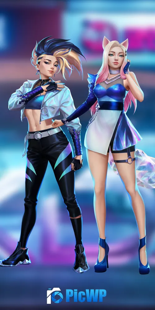 Ahri KDA Akali 3K Mobile Wallpaper