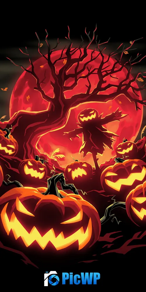 Halloween pumpkins Haunted 3K Mobile Wallpaper