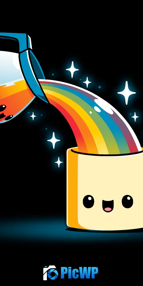 Rainbow Coffee 3K Mobile Wallpaper