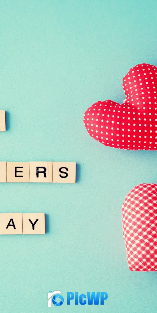 Happy Mother's Day Cyan background 3K Mobile Wallpaper