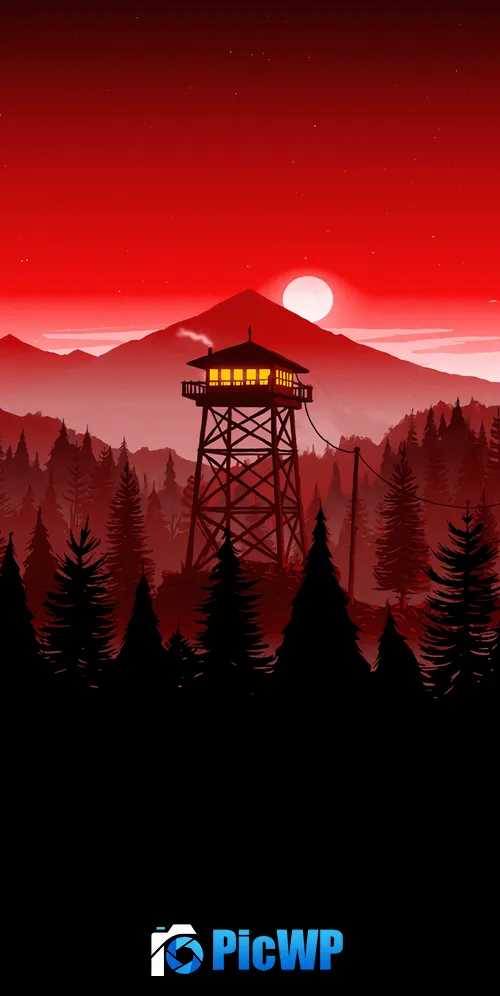 Firewatch Red Sky 3K Mobile Wallpaper
