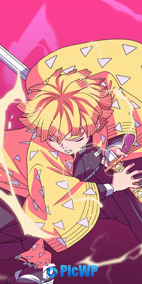 Zenitsu Agatsuma Demon Slayer: Kimetsu no Yaiba 3K Mobile Wallpaper