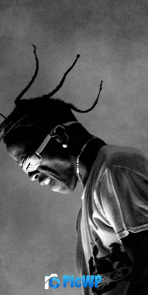 Travis Scott Monochrome 3K Mobile Wallpaper