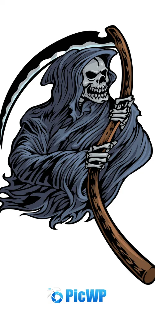 Grim Reaper Illustration 3K Mobile Wallpaper