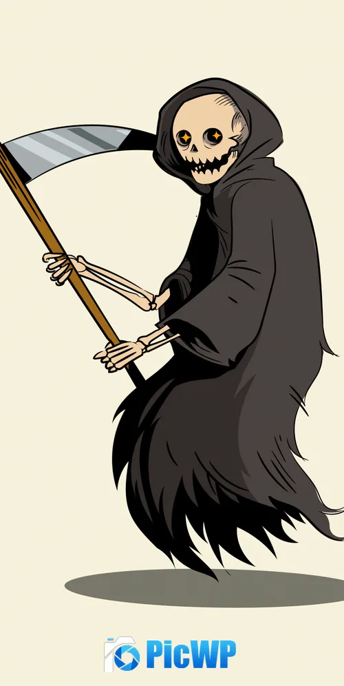 Grim Reaper Minimalist 3K Mobile Wallpaper