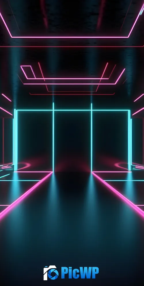 Neon Lights Dark room 3K Mobile Wallpaper