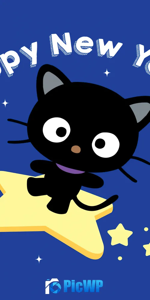 Chococat Happy New Year 3K Mobile Wallpaper