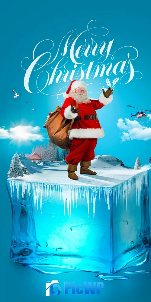Santa Claus Ice cube 3K Mobile Wallpaper