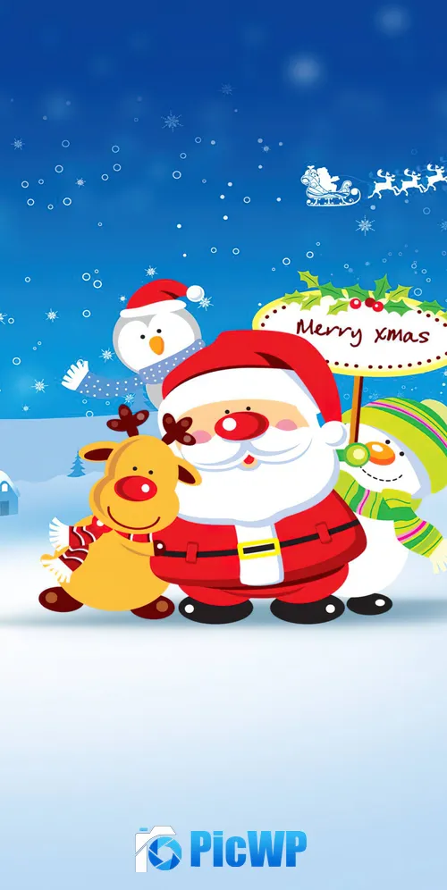 Merry Xmas Santa Claus 3K Mobile Wallpaper