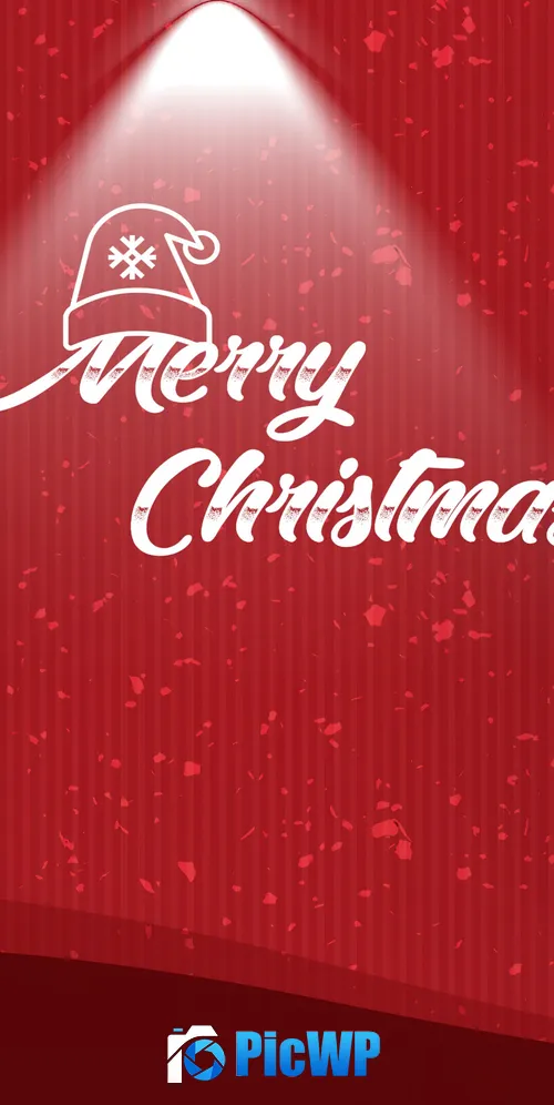 Merry Christmas Red background 3K Mobile Wallpaper