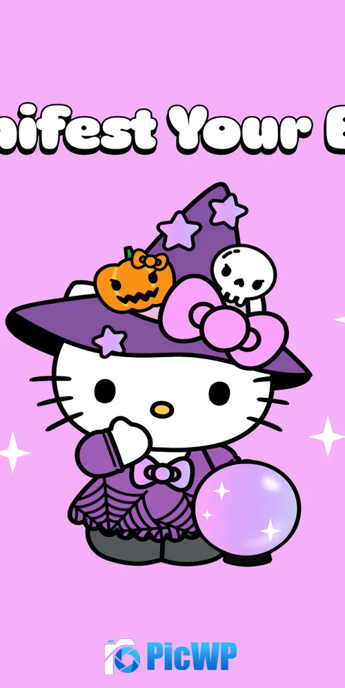Hello Kitty Halloween costume 3K Mobile Wallpaper
