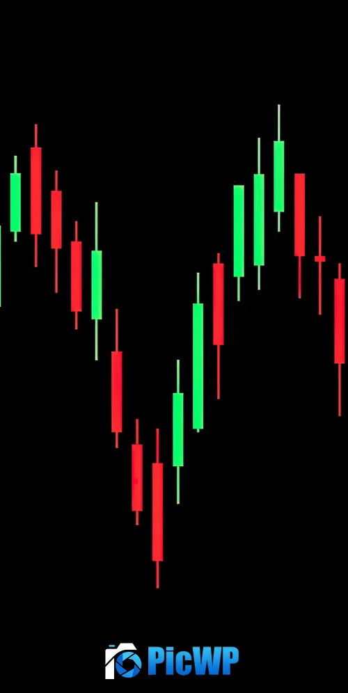Heartbeat Candlestick Chart 3K Mobile Wallpaper