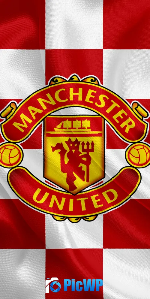 Manchester United Logo Flag 3K Mobile Wallpaper