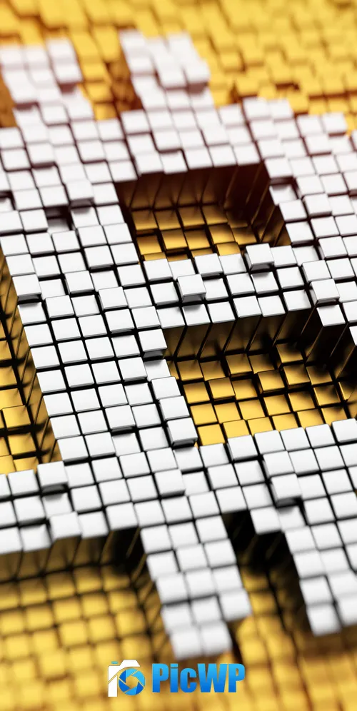 Bitcoin 3D background 3K Mobile Wallpaper