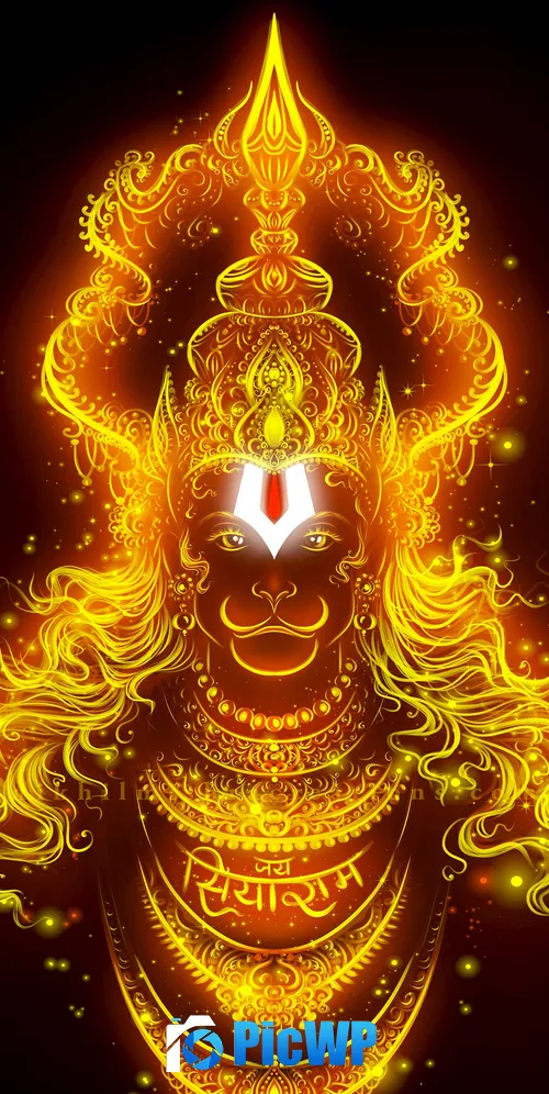 Lord Hanuman Glowing 3K Mobile Wallpaper