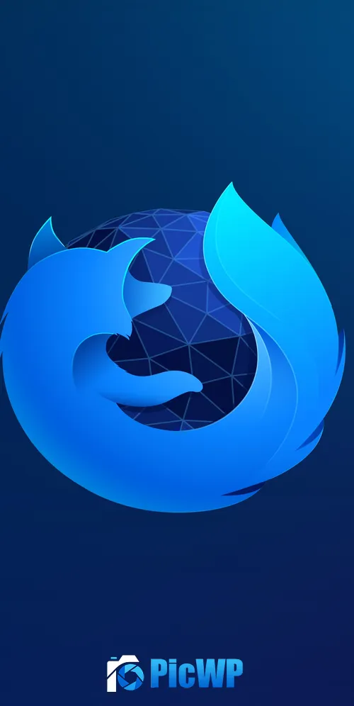Firefox Blue background 3K Mobile Wallpaper