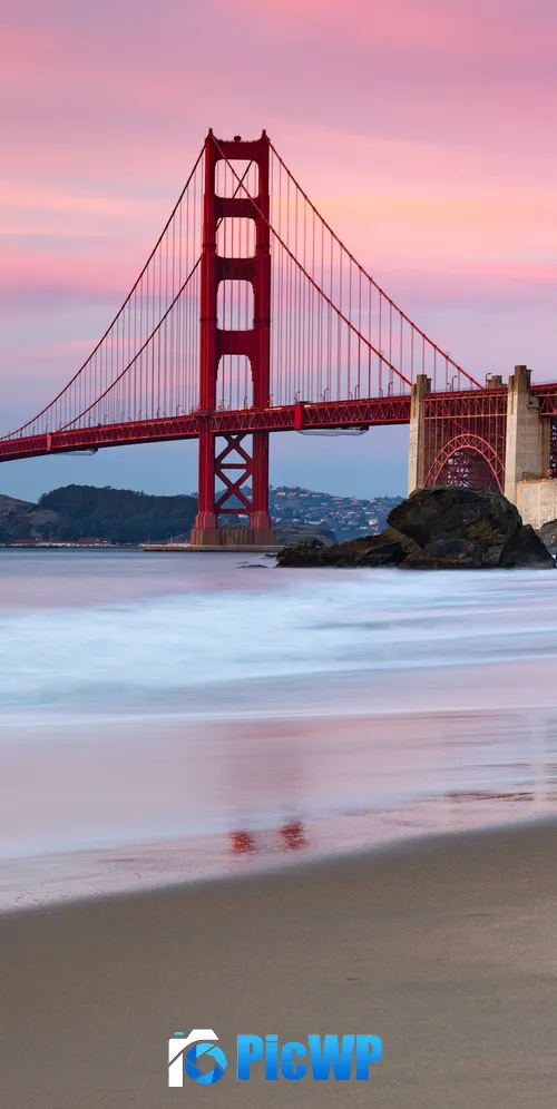 Golden Gate Bridge Beach 3K Mobile Wallpaper