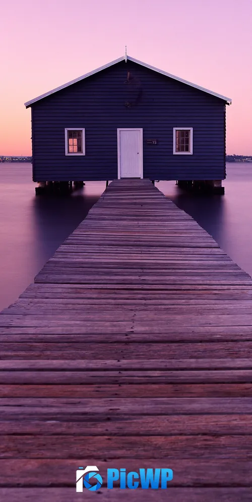 Boathouse Sunrise 3K Mobile Wallpaper